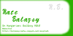 mate balazsy business card