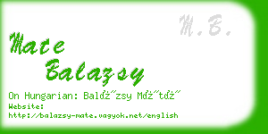 mate balazsy business card